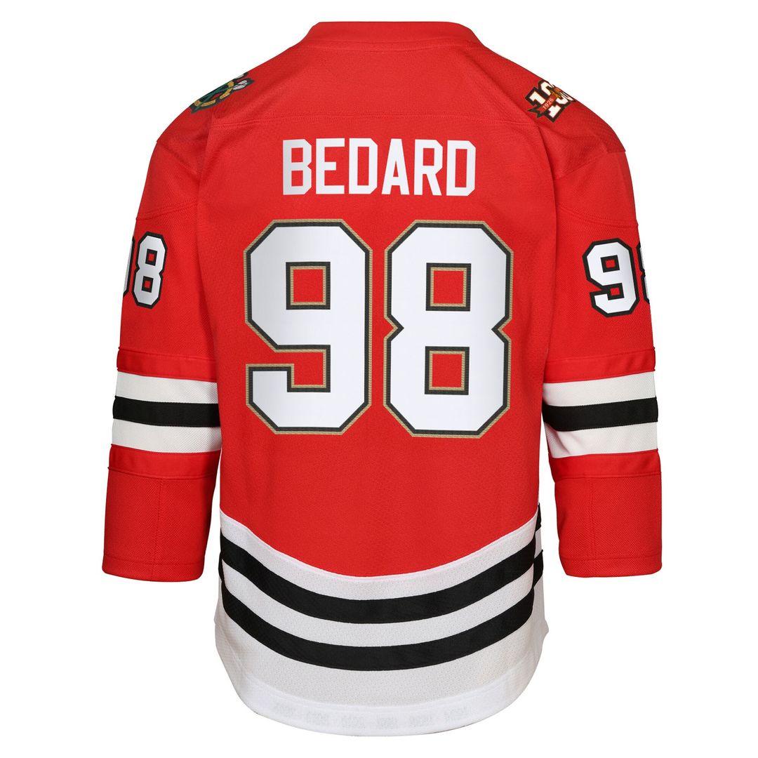 Connor Bedard Chicago Blackhawks Youth Home Centennial Premier Jersey - Red