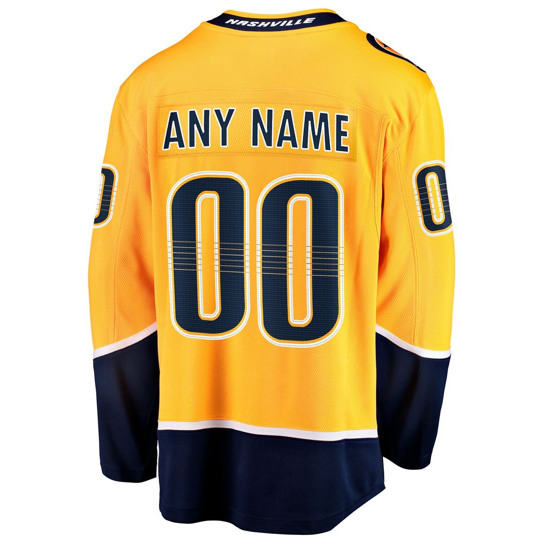 Nashville Predators Fanatics Home Breakaway Custom Jersey - Gold
