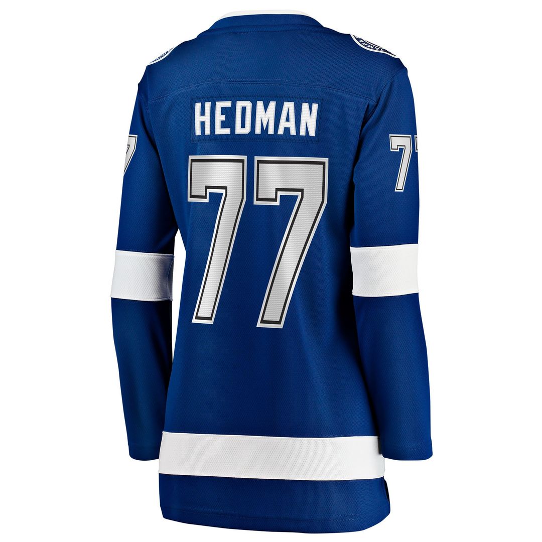 Victor Hedman Tampa Bay Lightning Fanatics Women's Home Captain Patch Breakaway Jersey - Blue