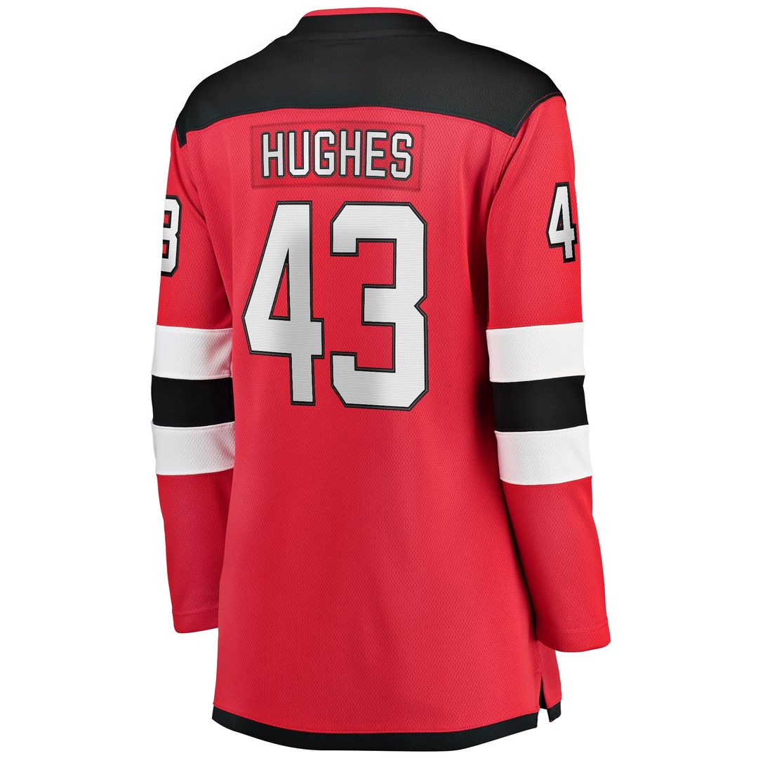 Luke Hughes New Jersey Devils Fanatics Women's Home Breakaway Player Jersey - Red