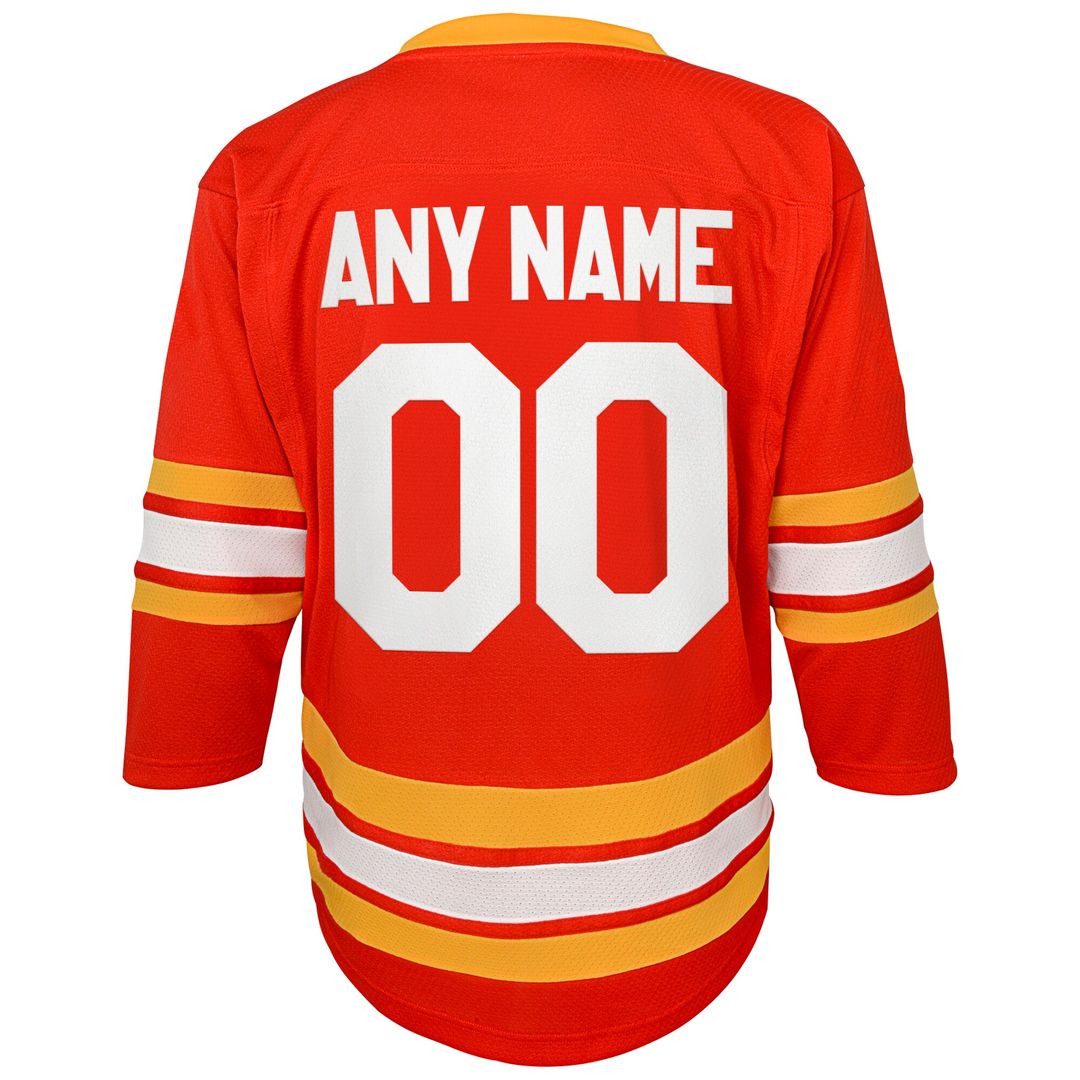 Calgary Flames Youth Home Replica Custom Jersey - Red