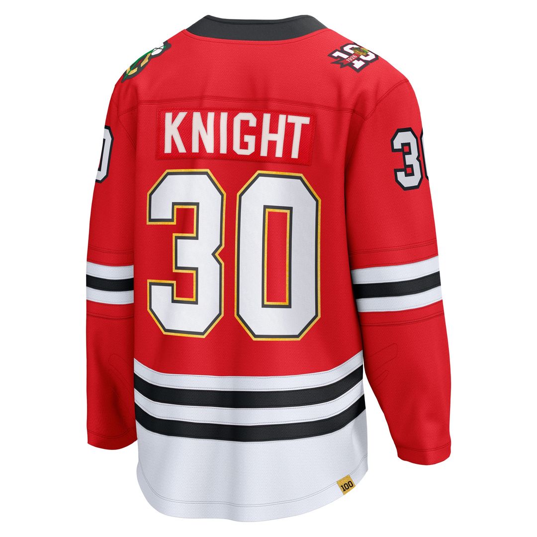 Spencer Knight Chicago Blackhawks Fanatics Centennial Breakaway Player Jersey - Red