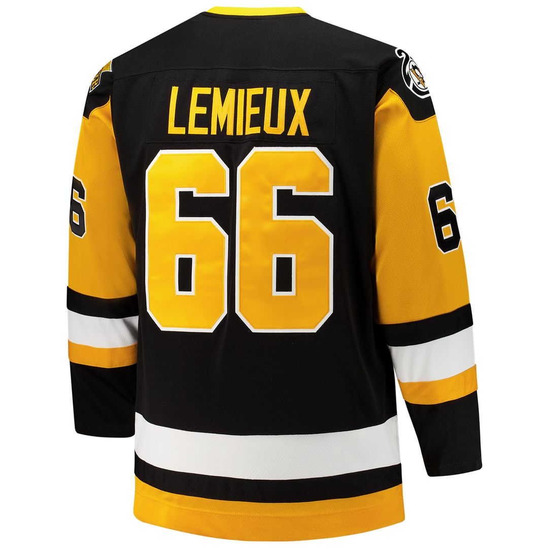 Mario Lemieux Pittsburgh Penguins Mitchell & Ness Big & Tall 1991/92 Blue Line 2.0 Jersey - Black