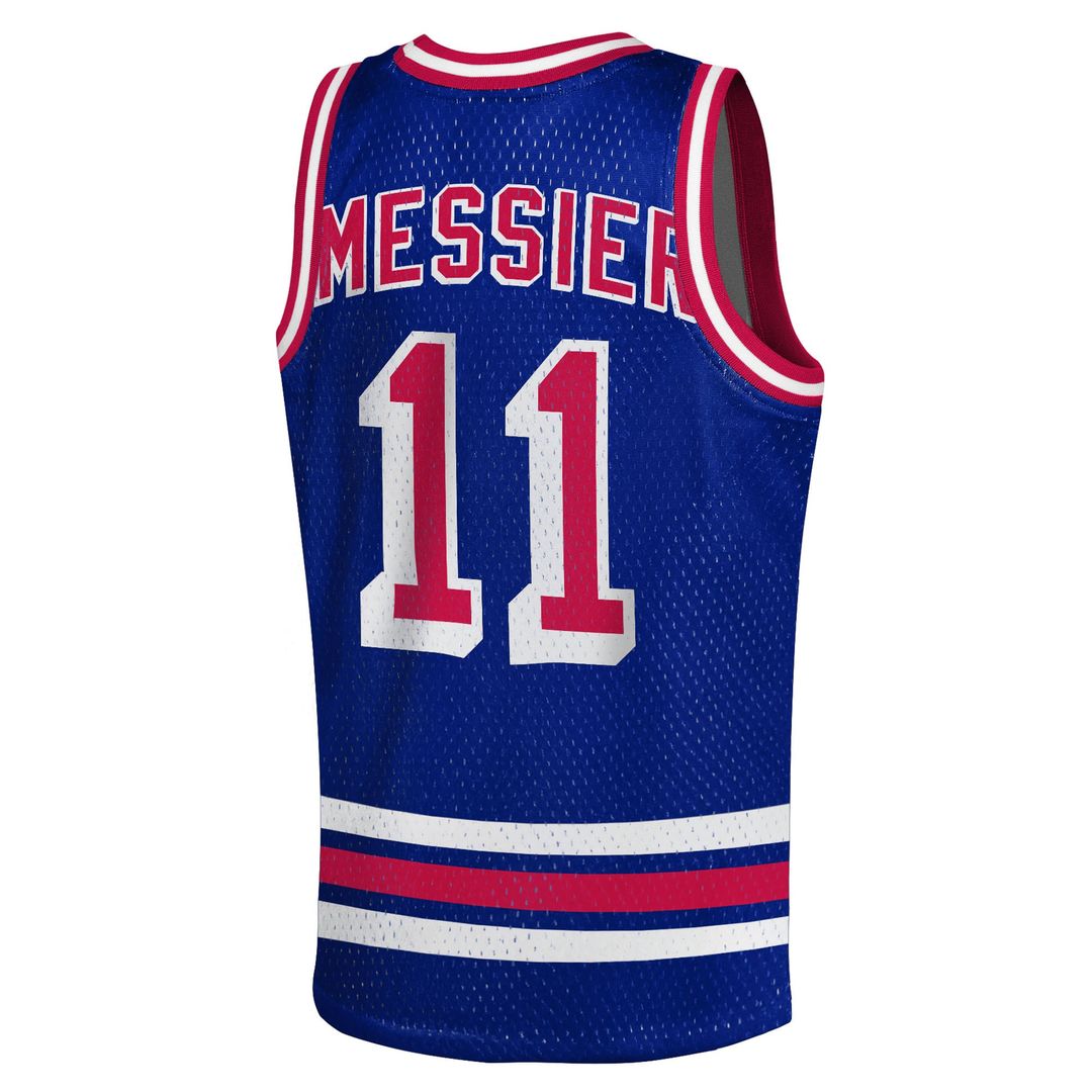 Mark Messier New York Rangers Mitchell & Ness Youth Maxxed Out Fashion Basketball Jersey - Blue
