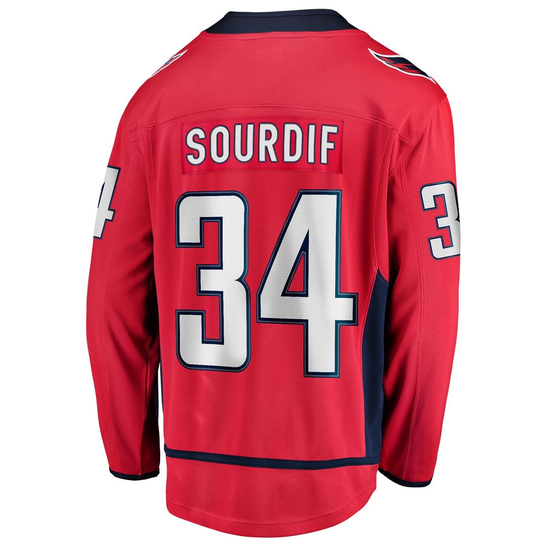 Justin Sourdif Washington Capitals Fanatics Home Breakaway Jersey - Red