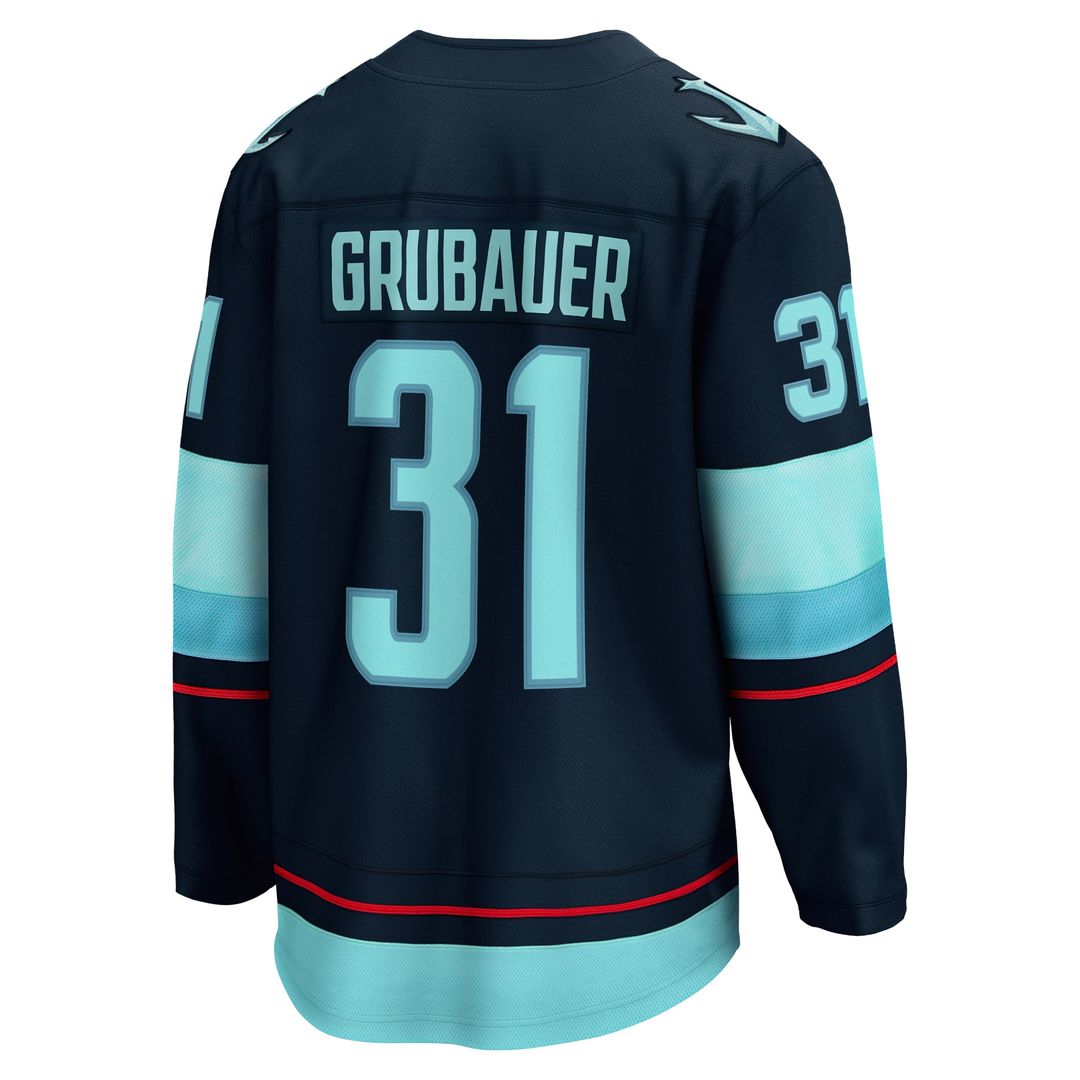 Philipp Grubauer Seattle Kraken Fanatics Home Breakaway Player Jersey - Navy