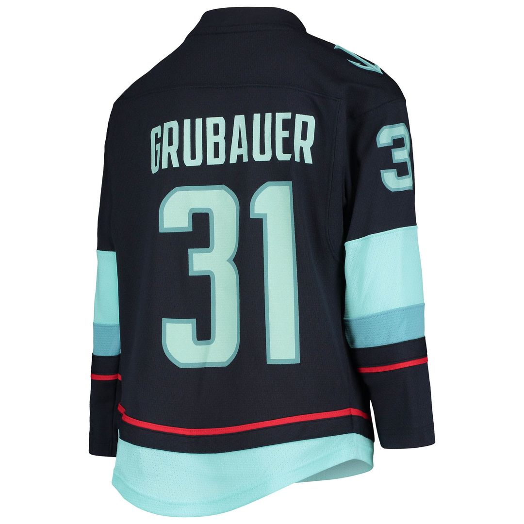 Philipp Grubauer Seattle Kraken Youth Home Player Replica Jersey - Deep Sea Blue