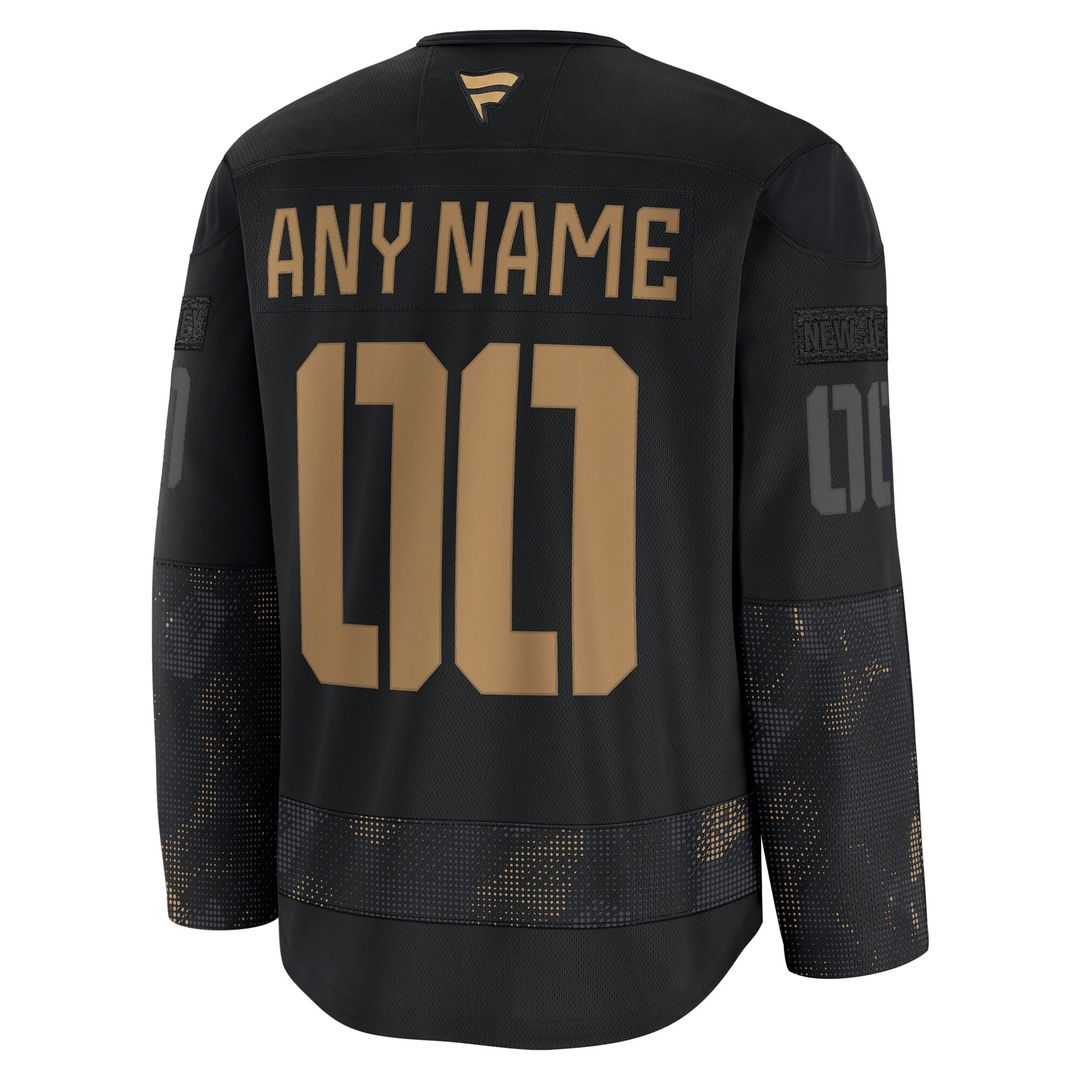 New Jersey Devils Fanatics 2024 Military Appreciation Custom Practice Jersey - Black
