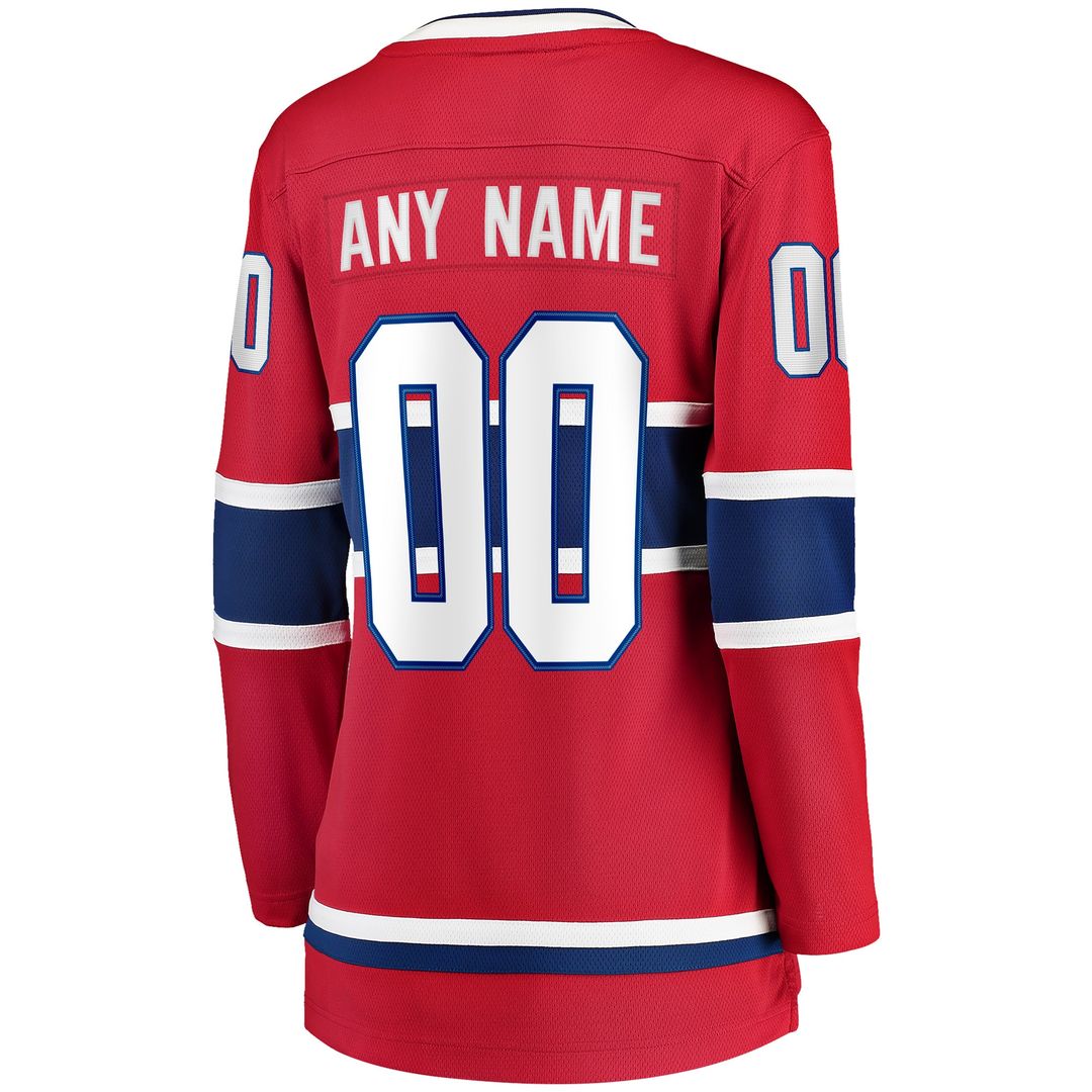 Montreal Canadiens Fanatics Women's Home Breakaway Custom Jersey - Red