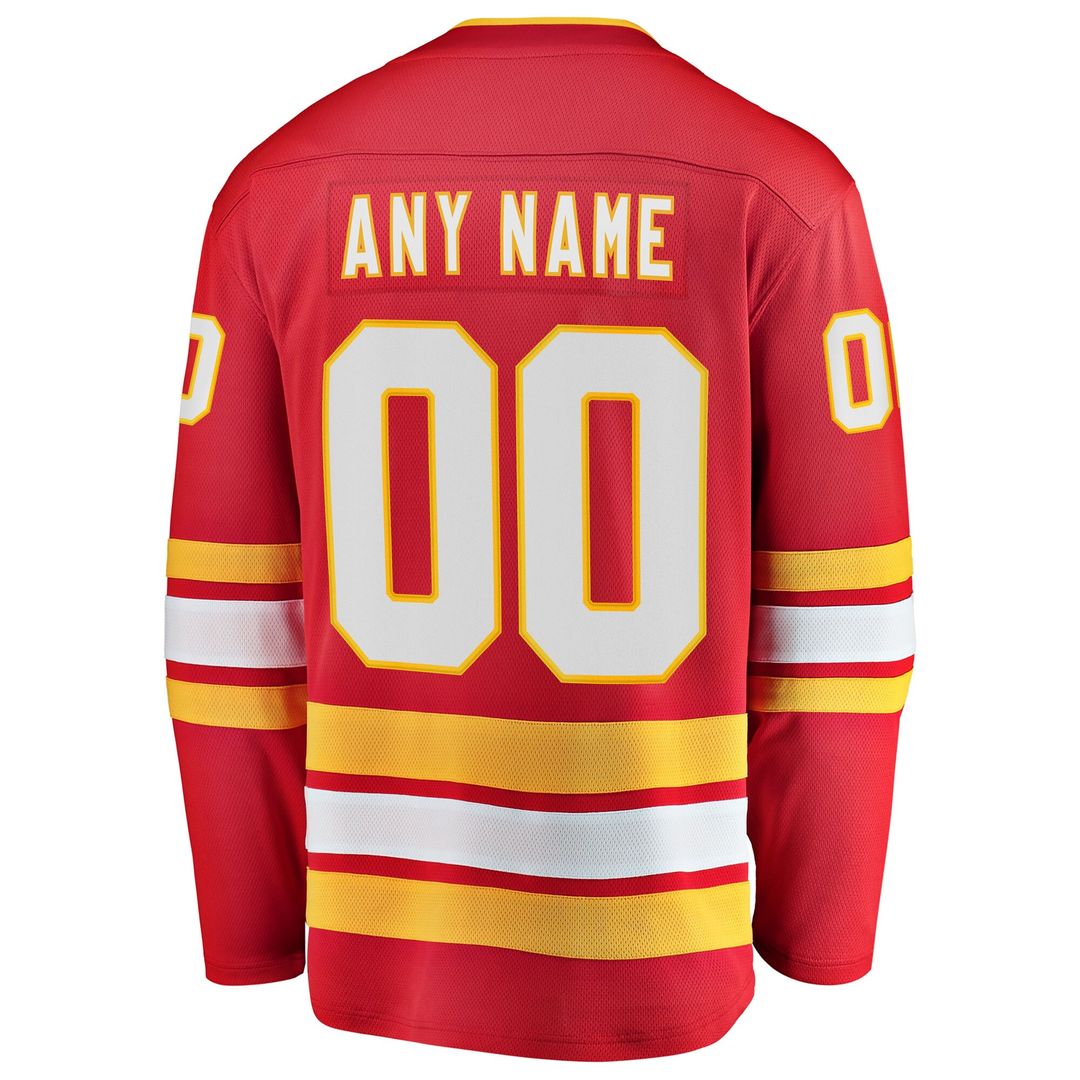 Calgary Flames Fanatics Home Breakaway Custom Jersey - Red