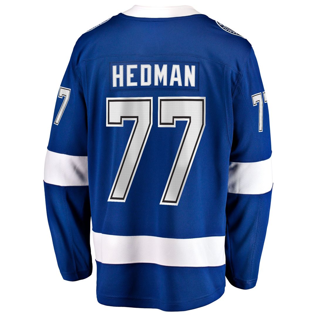 Victor Hedman Tampa Bay Lightning Fanatics Home Captain Patch Breakaway Jersey - Blue
