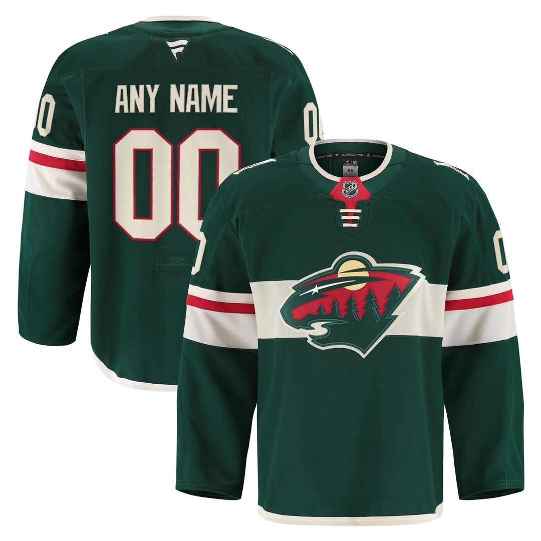Minnesota Wild Fanatics Home Authentic Pro Custom Jersey - Green