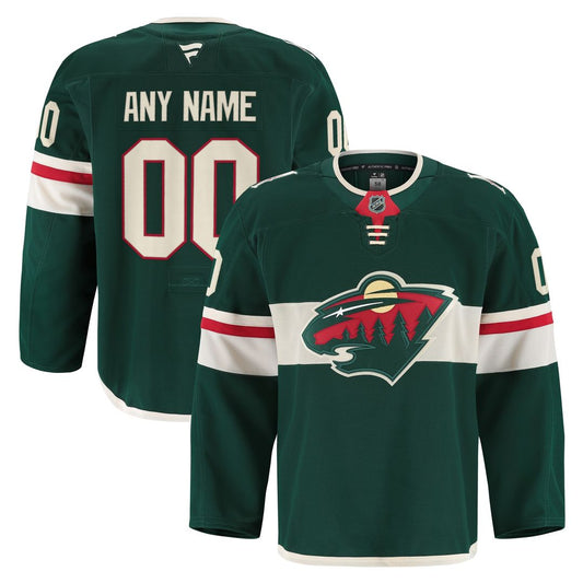 Minnesota Wild Fanatics Home Authentic Pro Custom Jersey - Green