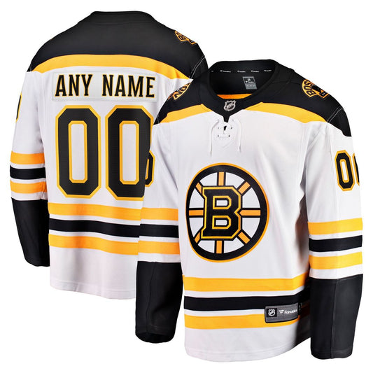 Boston Bruins Fanatics Away Breakaway Custom Jersey - White