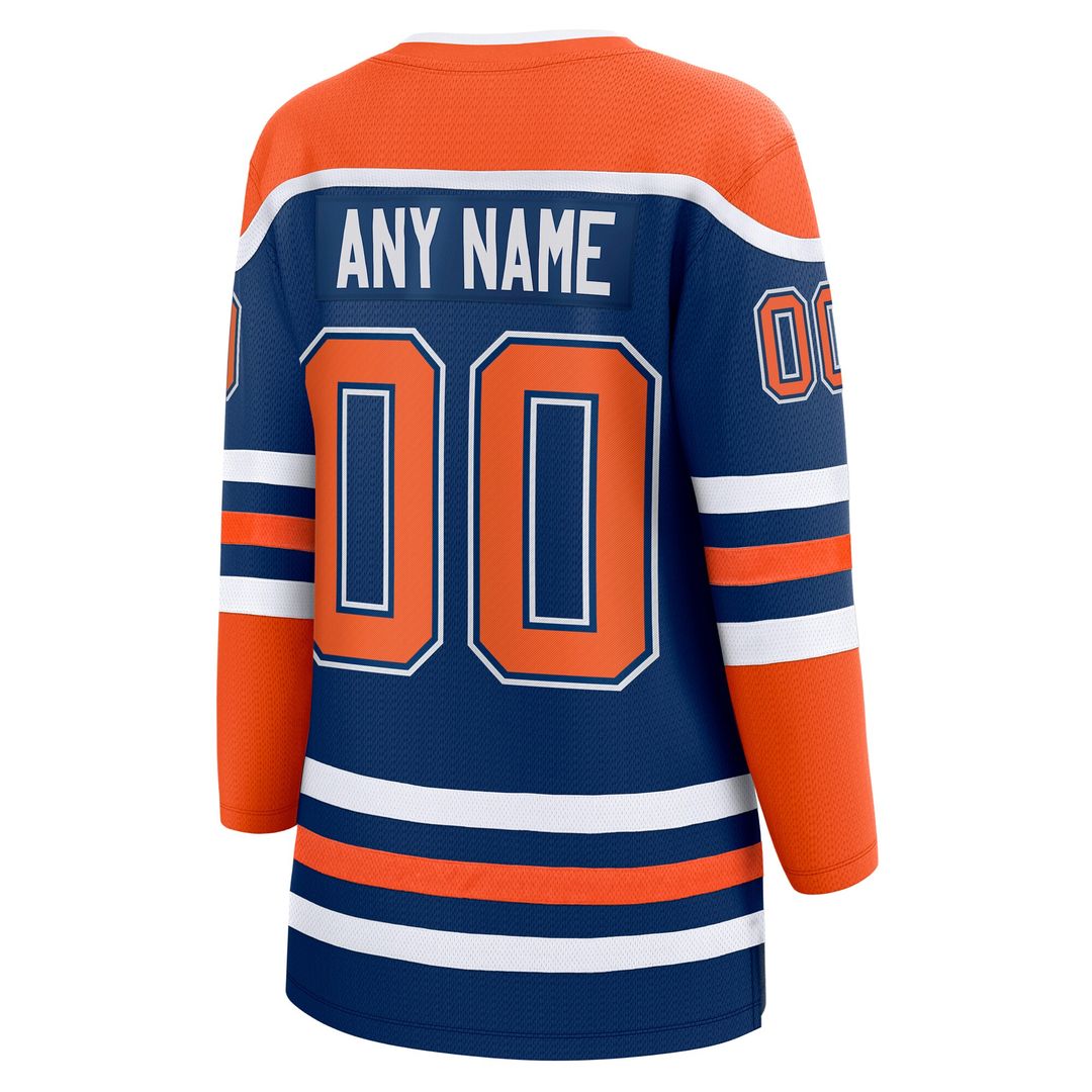 Edmonton Oilers Fanatics Women's Home Breakaway Custom Jersey - Royal