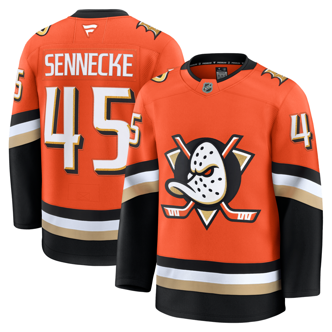 Beckett Sennecke Anaheim Ducks Fanatics Home Premium Jersey - Orange