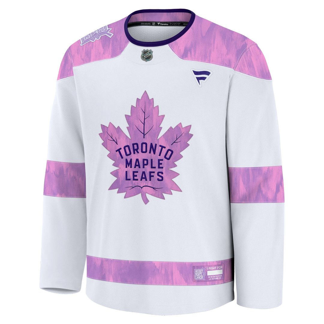 Toronto Maple Leafs Fanatics Hockey Fights Cancer Survivor Practice Jersey - White