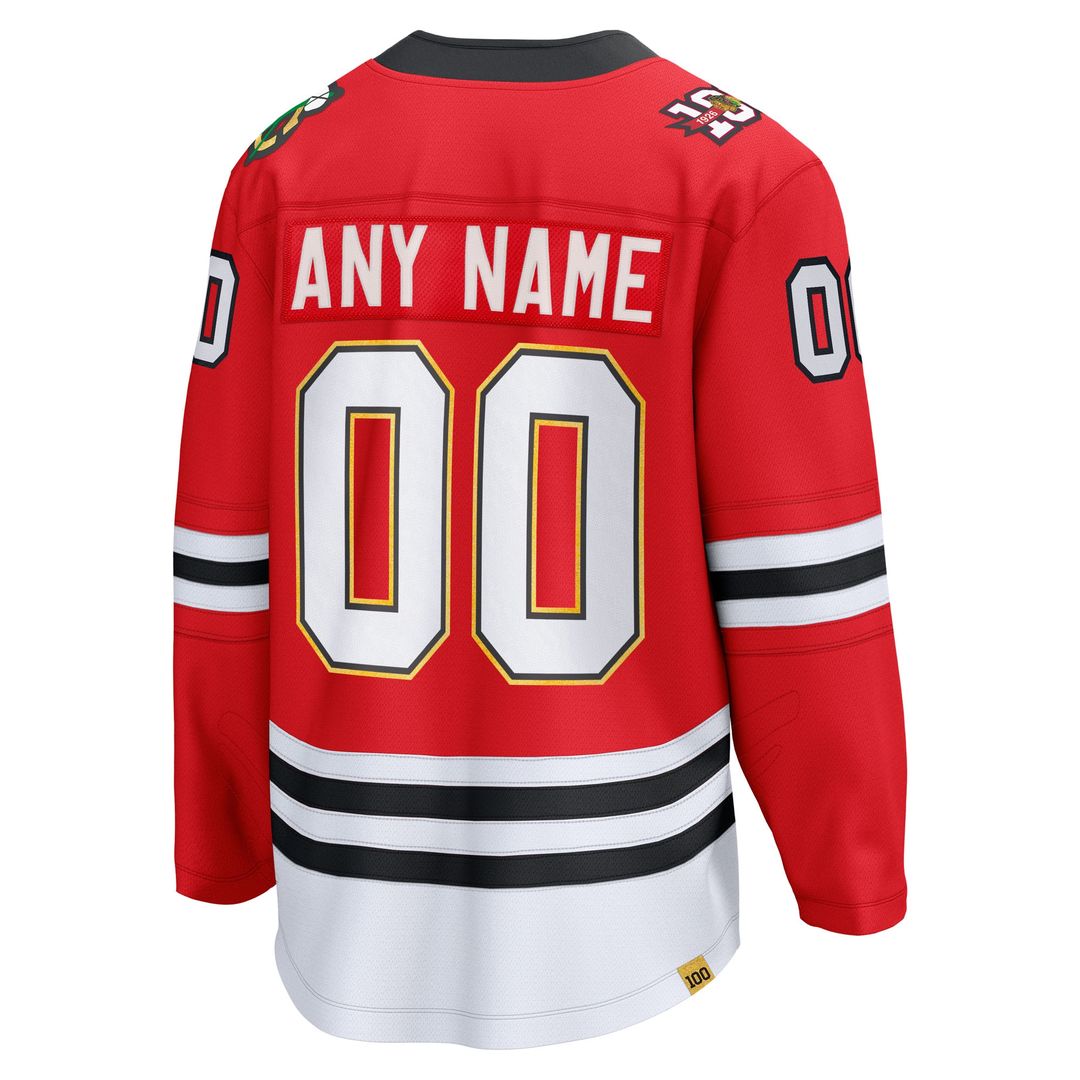 Chicago Blackhawks Fanatics Centennial Breakaway Custom Jersey - Red