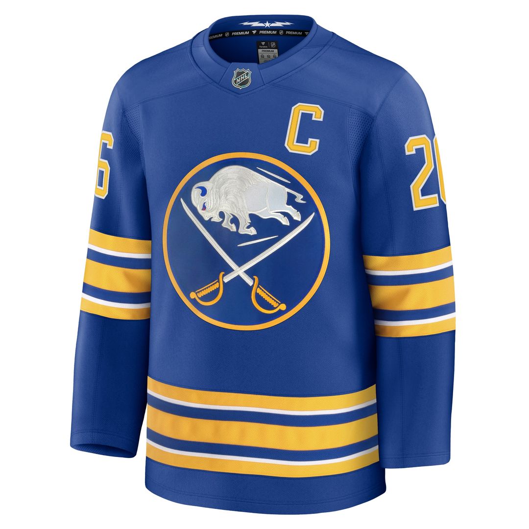 Rasmus Dahlin Buffalo Sabres Fanatics Premium Jersey with Captain's Patch - Royal
