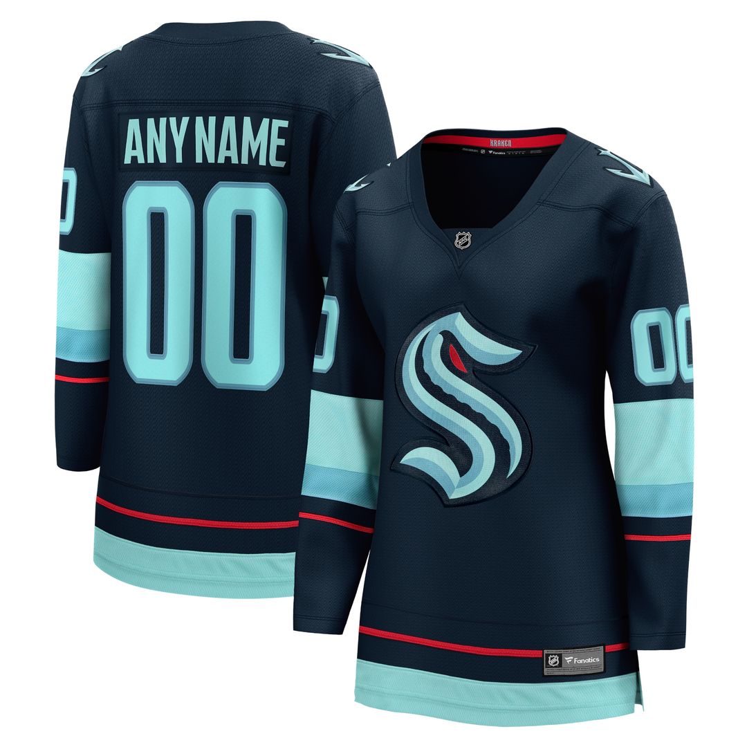 Seattle Kraken Fanatics Women's Home Breakaway Custom Jersey - Deep Sea Blue