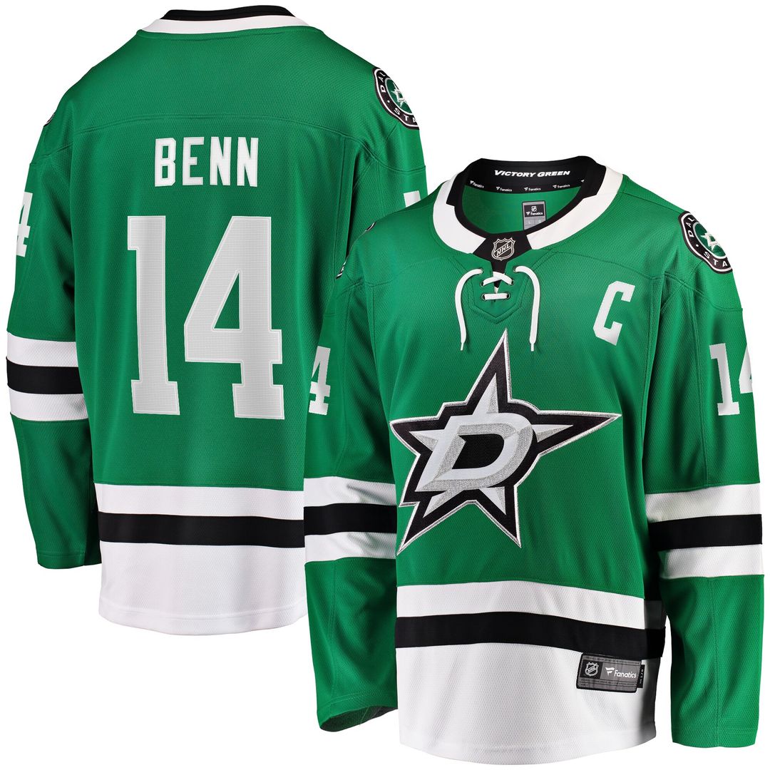 Jamie Benn Dallas Stars Fanatics Captain Patch Home Breakaway Jersey - Kelly Green