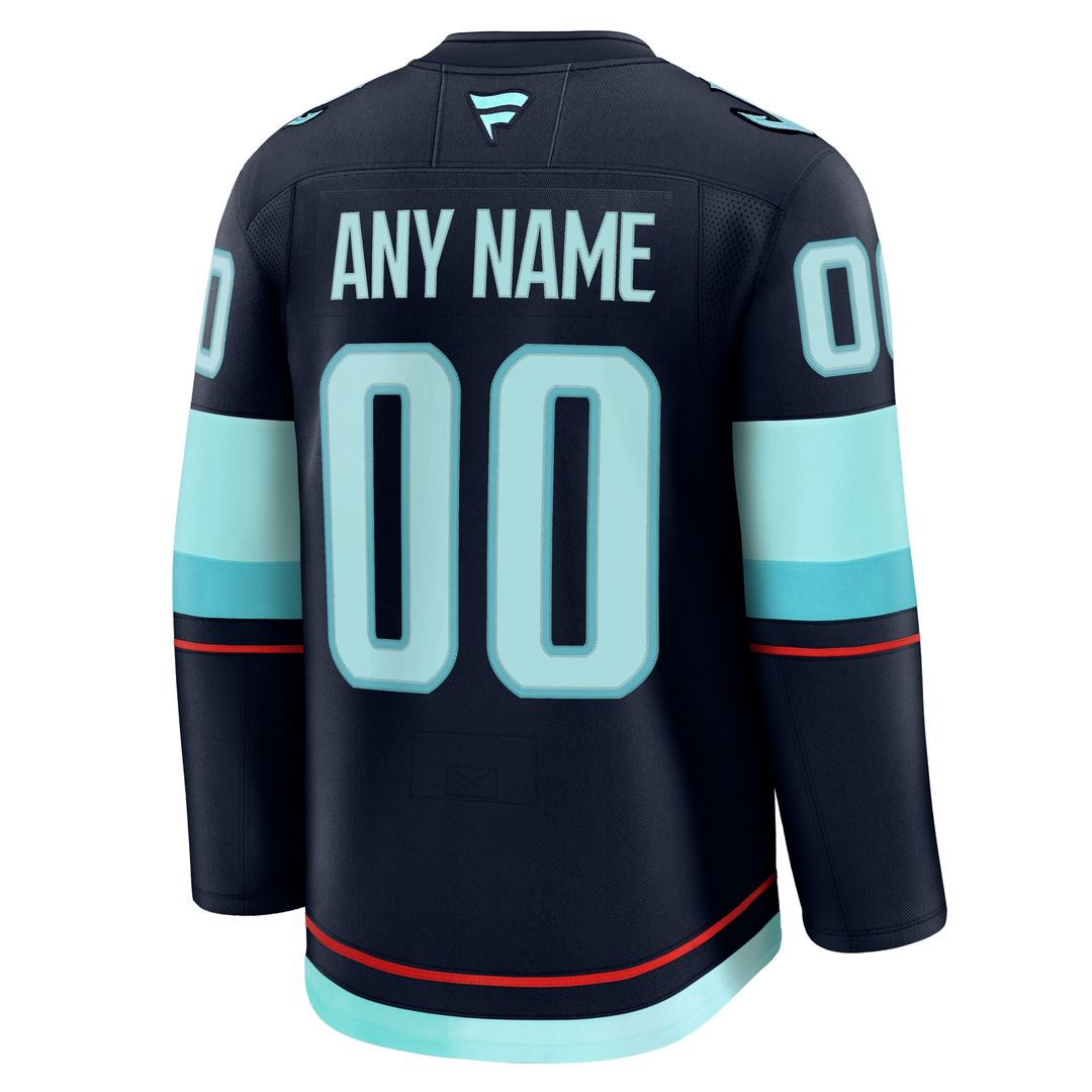Seattle Kraken Fanatics Home Premium Custom Jersey - Deep Sea Blue