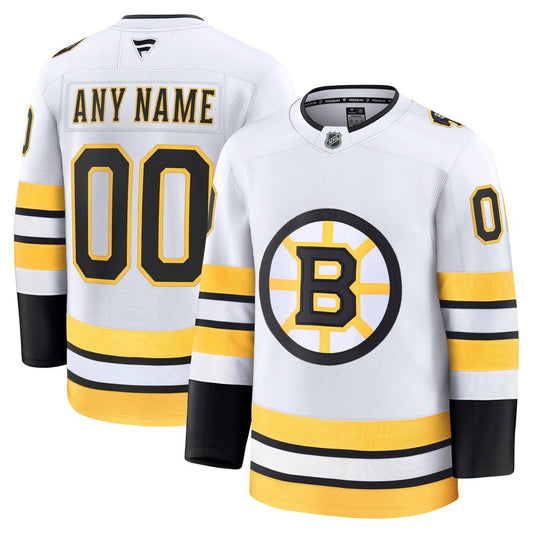 Boston Bruins Fanatics Away Premium Custom Jersey - White