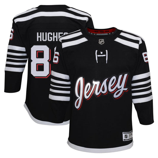 Jack Hughes New Jersey Devils Youth Alternate Premier?Player Jersey - Black