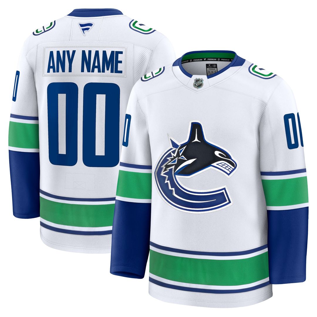 Vancouver Canucks Fanatics Home Premium Custom Jersey - Blue
