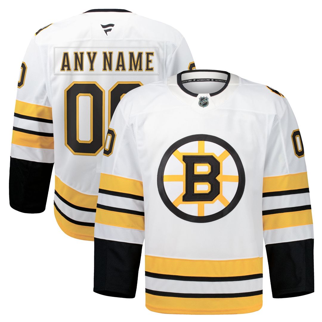 Boston Bruins Fanatics Away Authentic Pro Custom Jersey - White