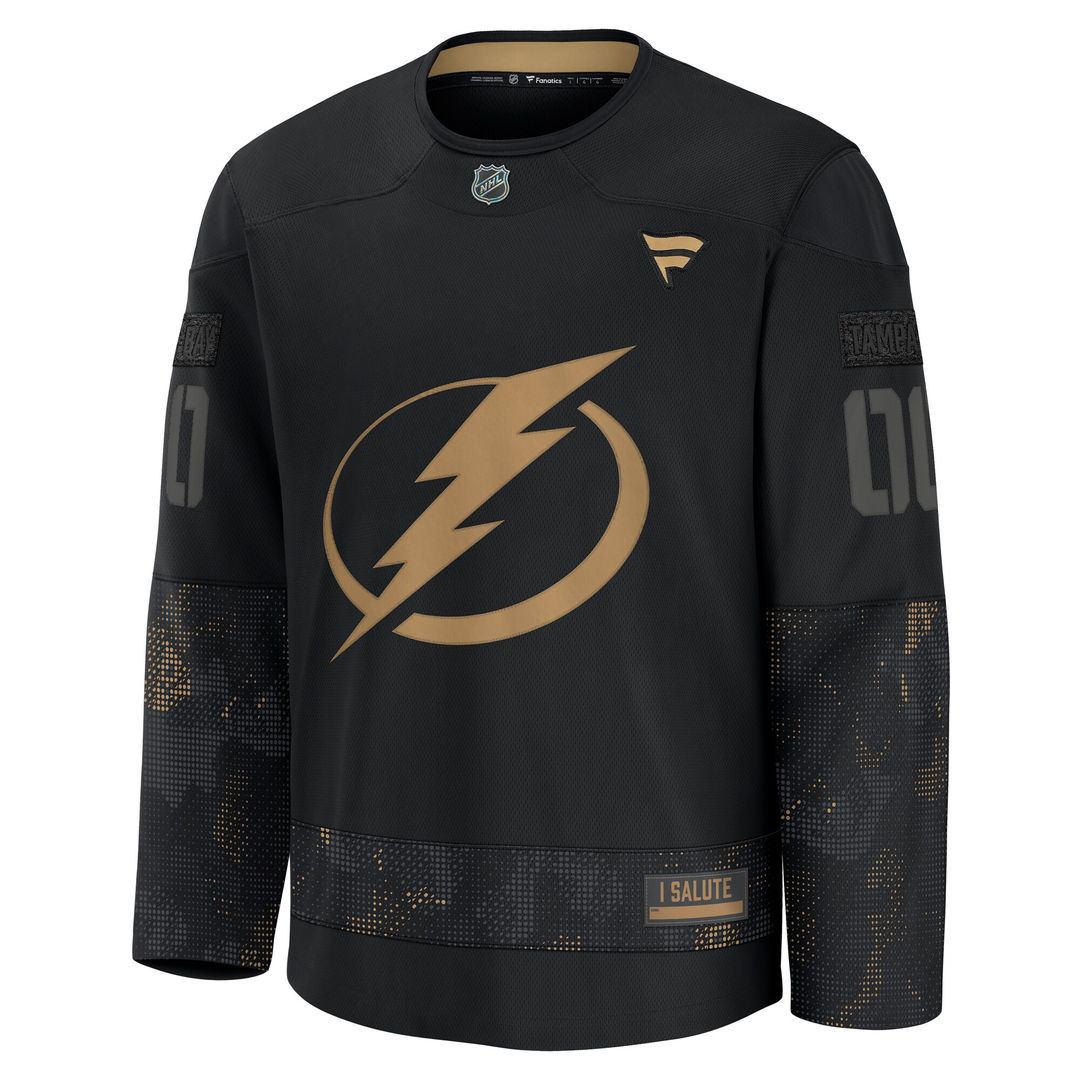 Tampa Bay Lightning Fanatics 2024 Military Appreciation Custom Practice Jersey - Black