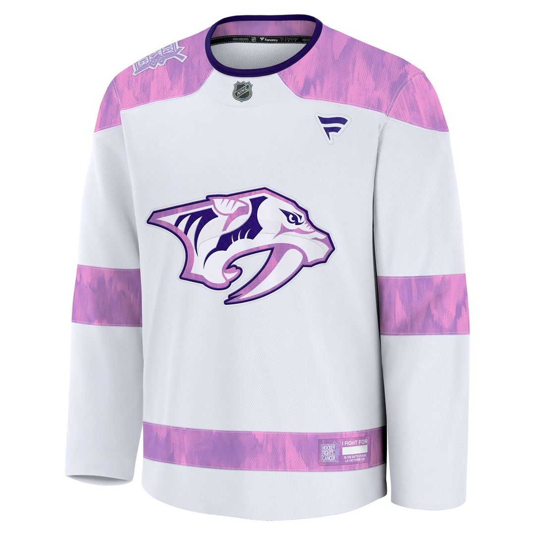 Nashville Predators Fanatics Hockey Fights Cancer Survivor Practice Jersey - White