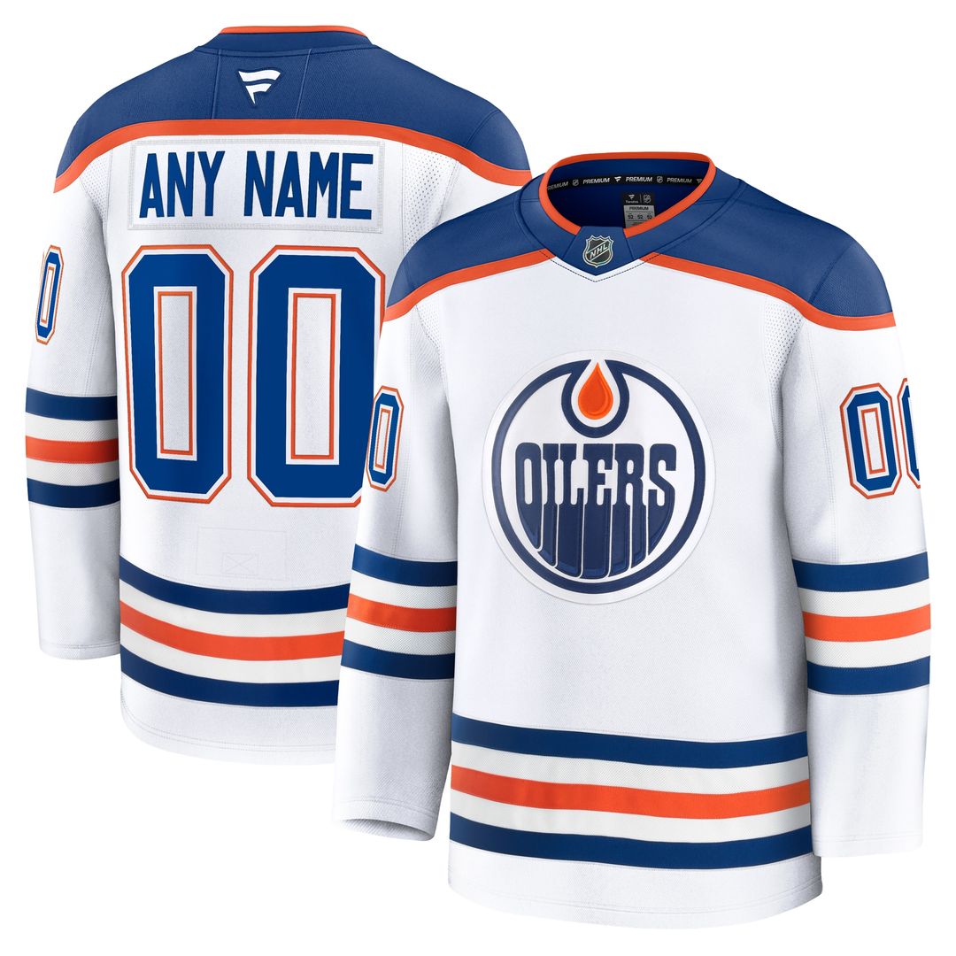 Edmonton Oilers Fanatics Away Premium Custom Jersey - White