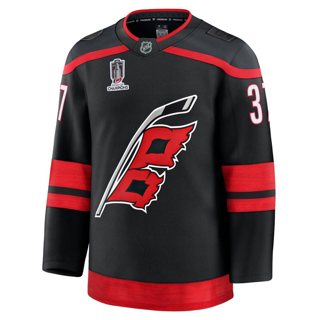 Andrei Svechnikov Carolina Hurricanes Fanatics 2026 Stanley Cup Champions Home Premium Patch Jersey - Black