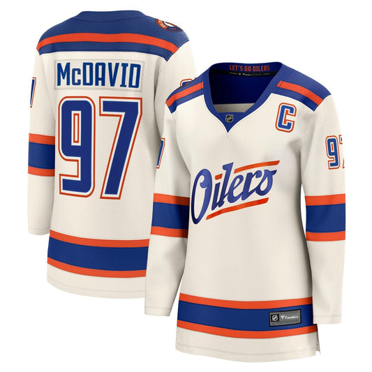 Connor McDavid Edmonton Oilers Fanatics Women's Alternate Breakaway Jersey - Light Beige