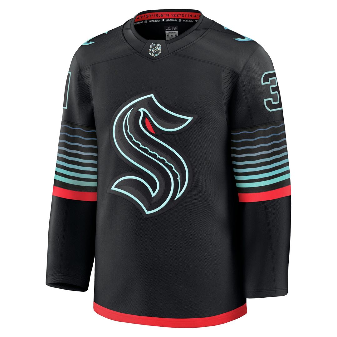 Philipp Grubauer Seattle Kraken Fanatics Alternate Premium Player Jersey - Black