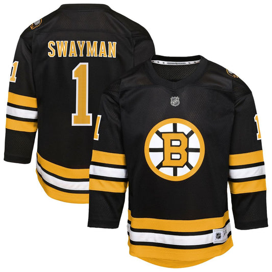 Jeremy Swayman Boston Bruins Outerstuff Youth Home Replica Jersey - Black