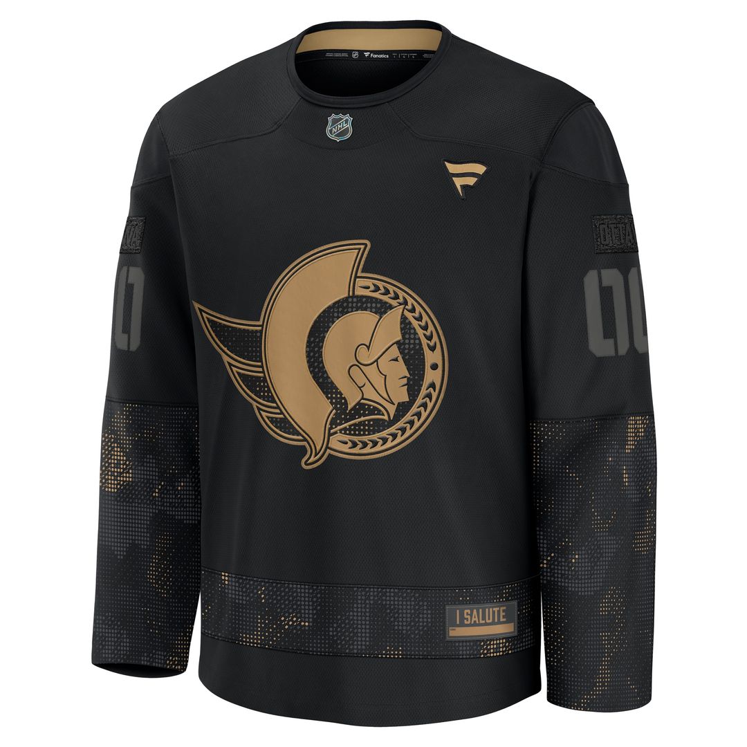 Ottawa Senators Fanatics 2024 Military Appreciation Custom Practice Jersey - Black