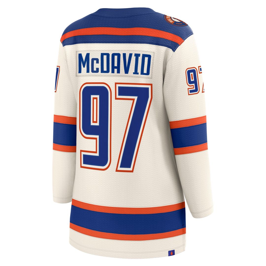 Connor McDavid Edmonton Oilers Fanatics Women's Alternate Breakaway Jersey - Light Beige