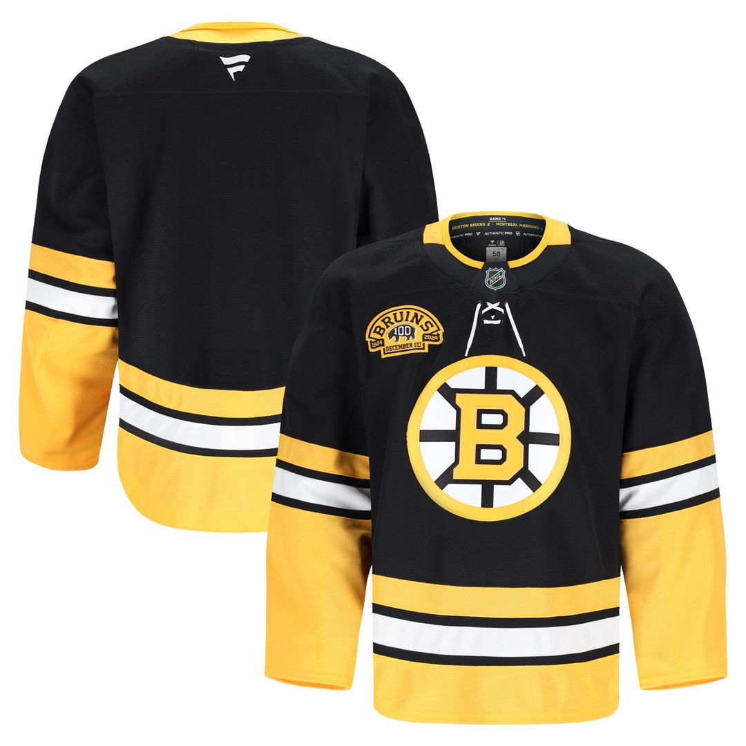 Boston Bruins Fanatics 100th Anniversary Authentic Pro Jersey - Black