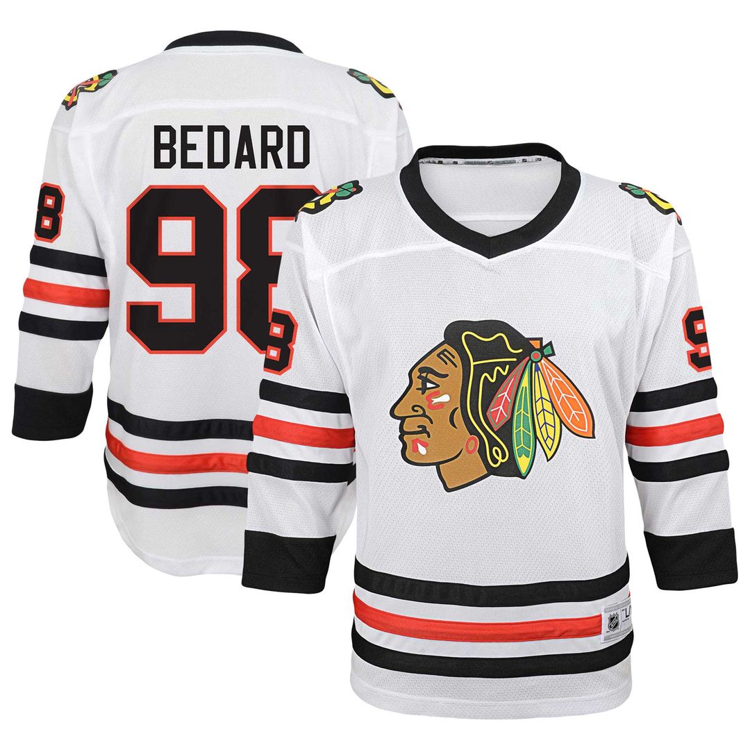 Connor Bedard Chicago Blackhawks Youth Away Player Replica Jersey - White