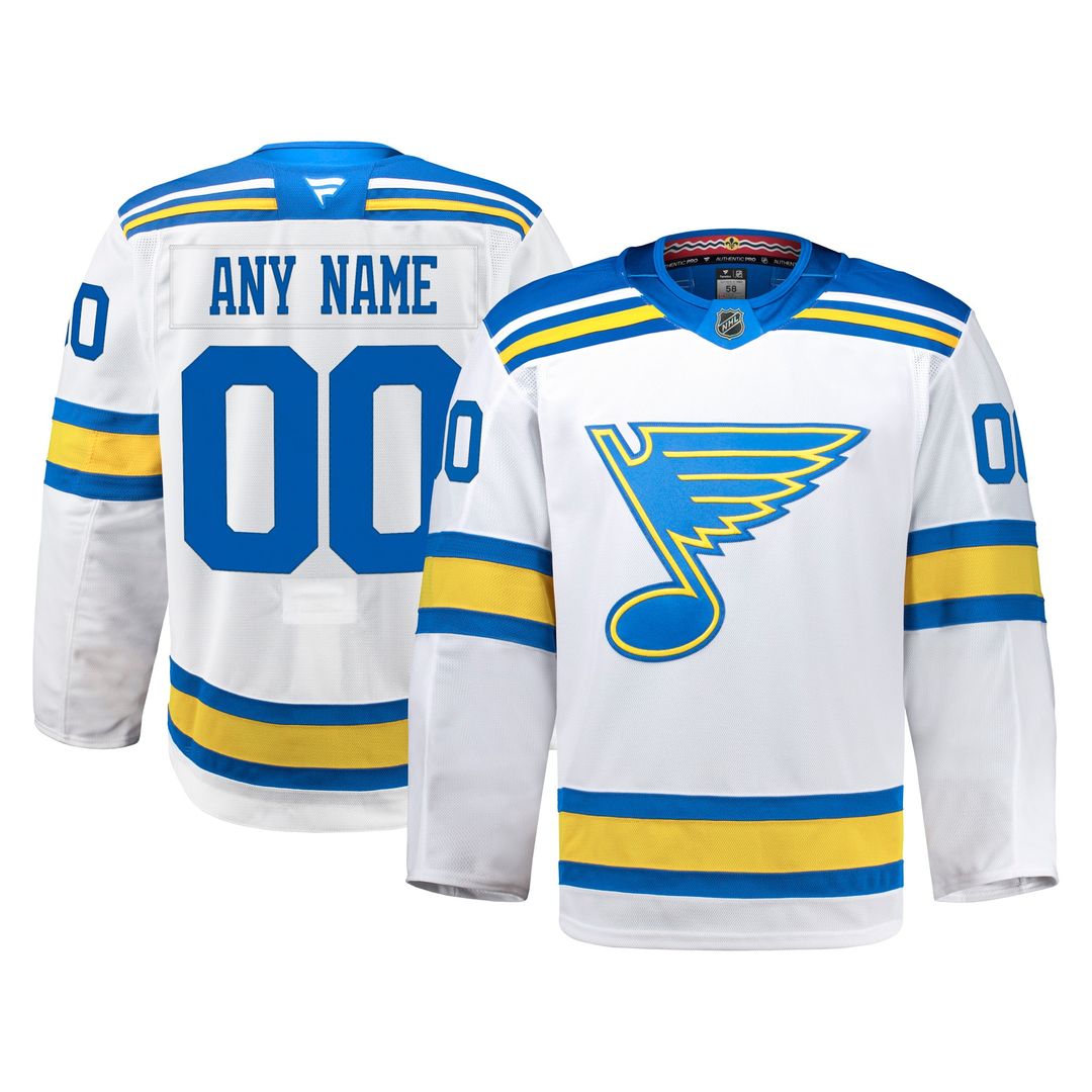 St. Louis Blues Fanatics Away Authentic Pro Custom Jersey - White