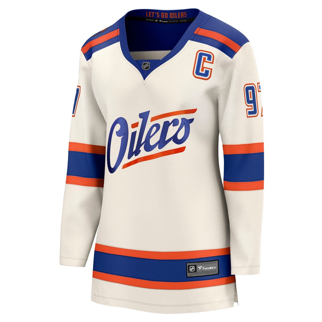 Connor McDavid Edmonton Oilers Fanatics Women's Alternate Breakaway Jersey - Light Beige