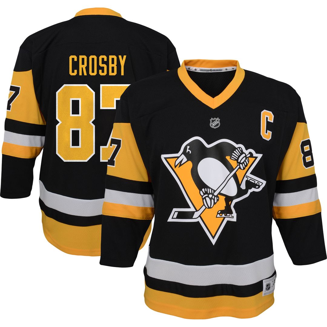 Sidney Crosby Pittsburgh Penguins Youth Captain Patch Home Player Replica Jersey - Black