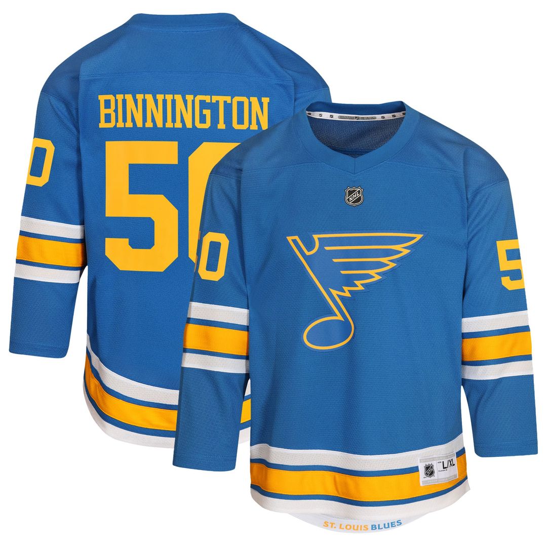Jordan Binnington St. Louis Blues Outerstuff Youth Home Player Replica Jersey - Blue