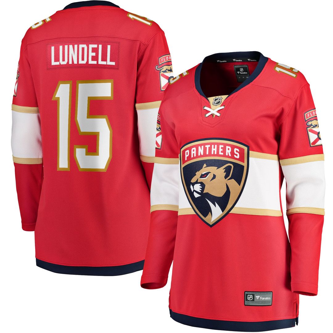 Anton Lundell Florida Panthers Fanatics Women's Home Breakaway Player Jersey - Red
