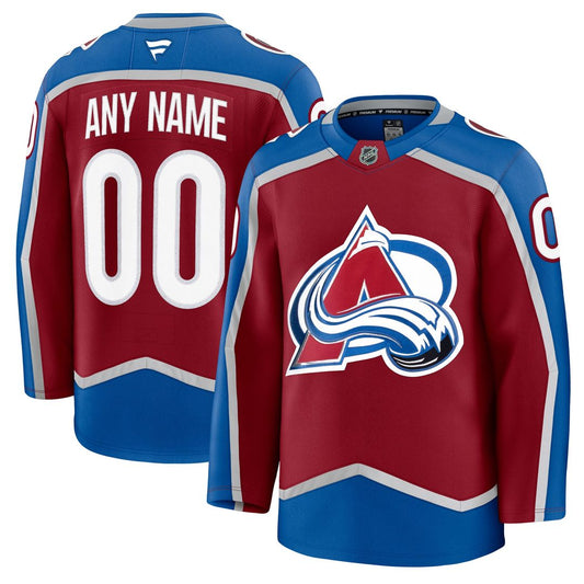 Colorado Avalanche Fanatics Home Premium Custom Jersey - Burgundy