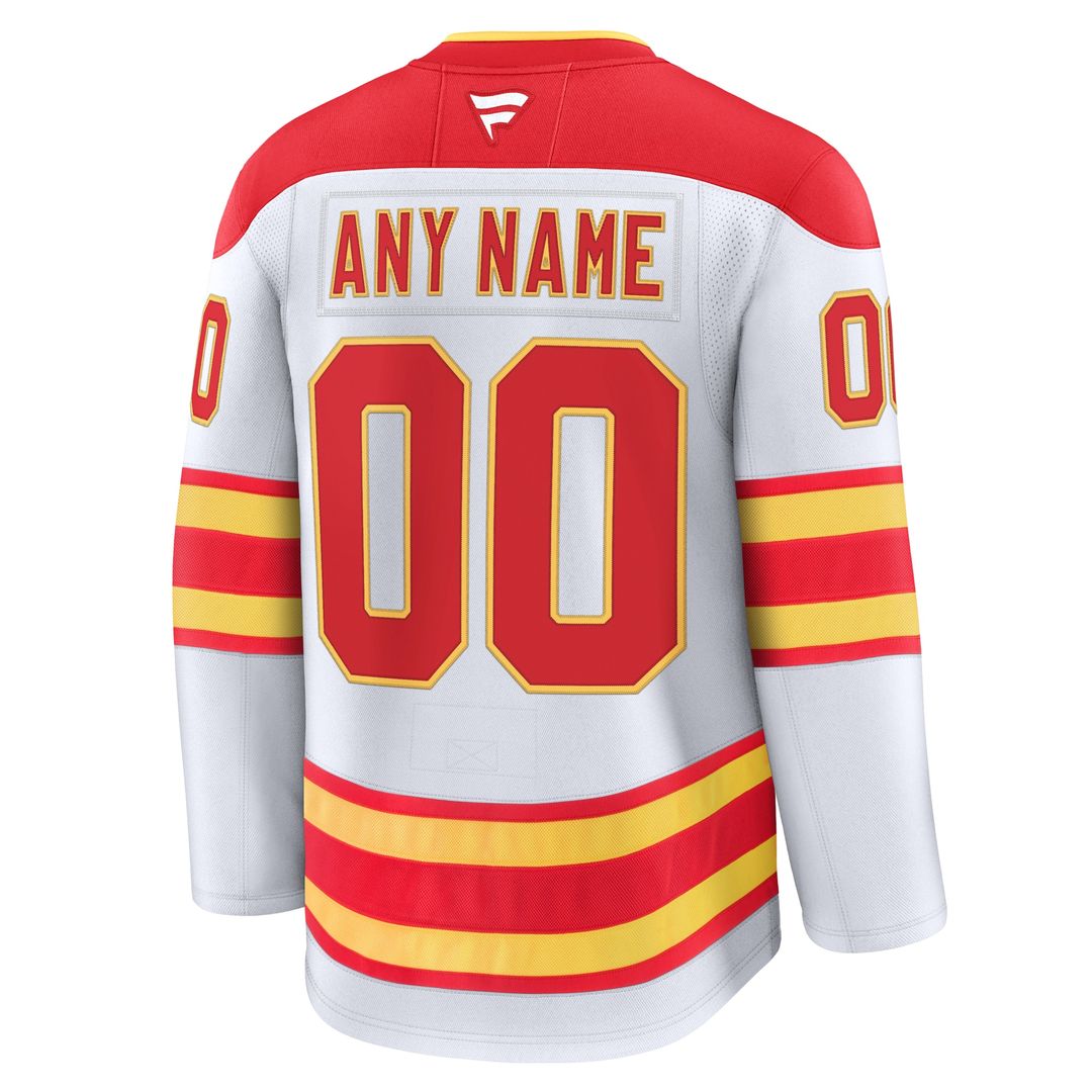 Calgary Flames Fanatics Away Premium Custom Jersey - White