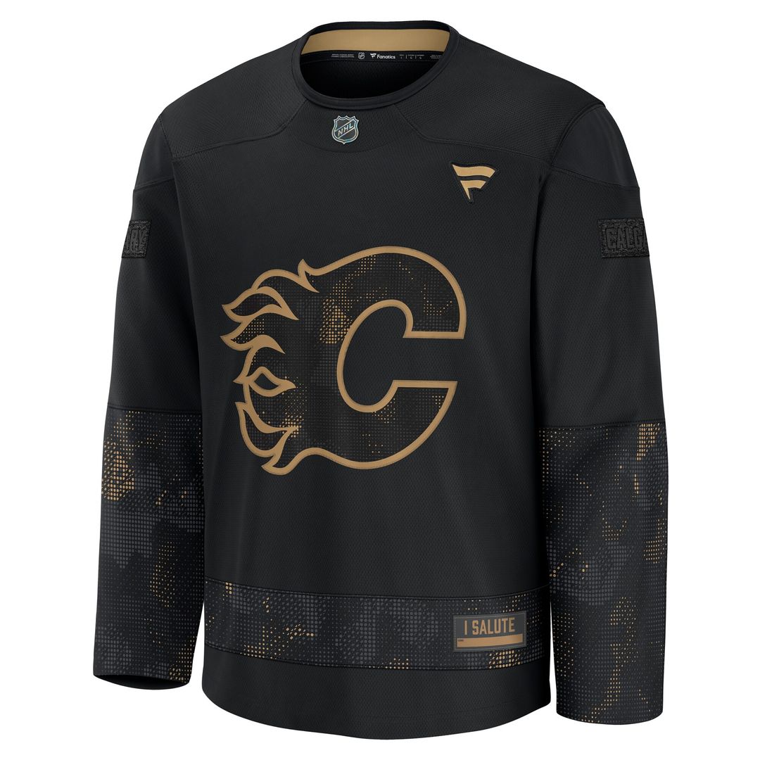 Calgary Flames Fanatics 2024 Military Appreciation Practice Jersey - Black