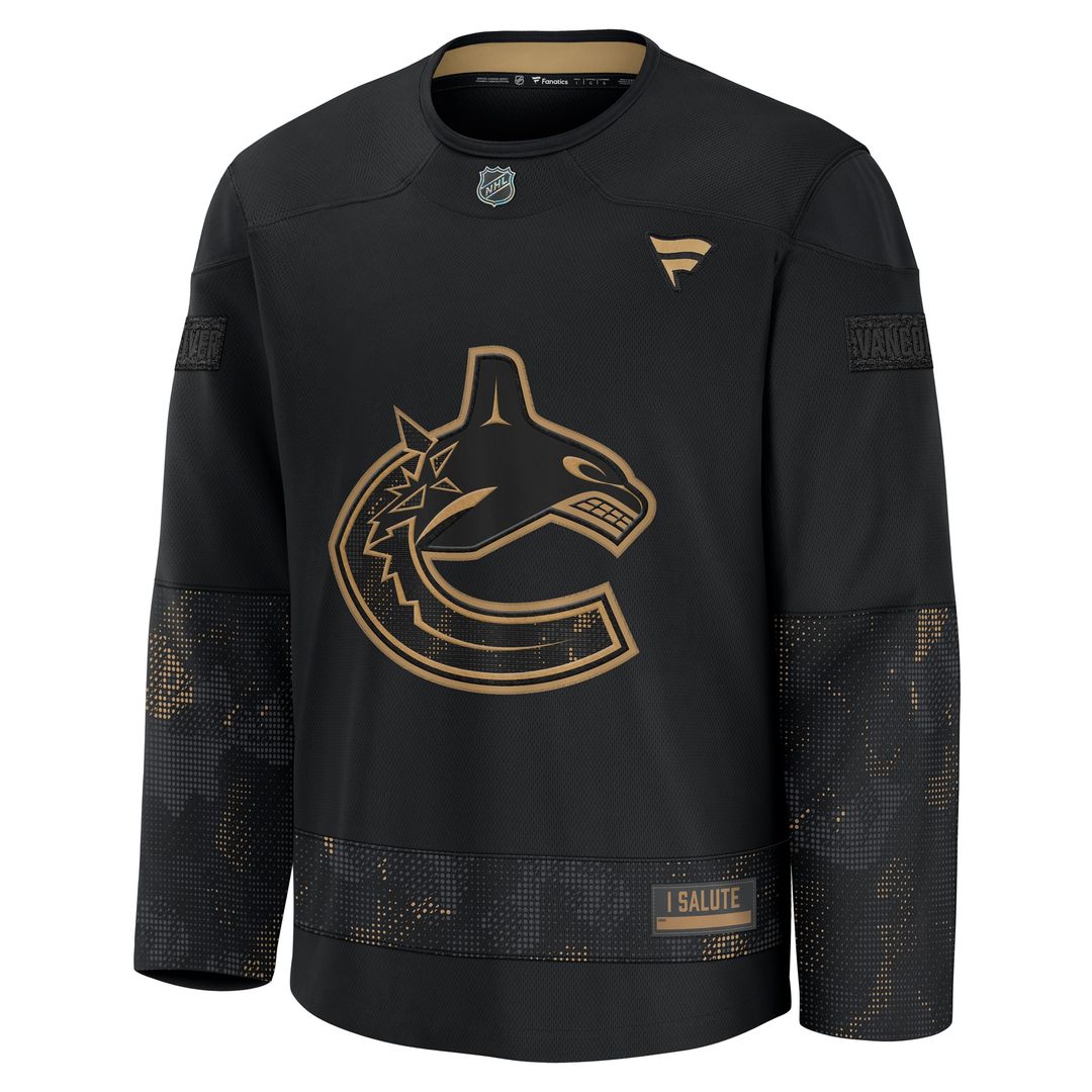 Vancouver Canucks Fanatics 2024 Military Appreciation Practice Jersey - Black